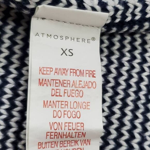 Atmosphere XS Navy Stripe Cardigan Sweater - Picture 7 of 9